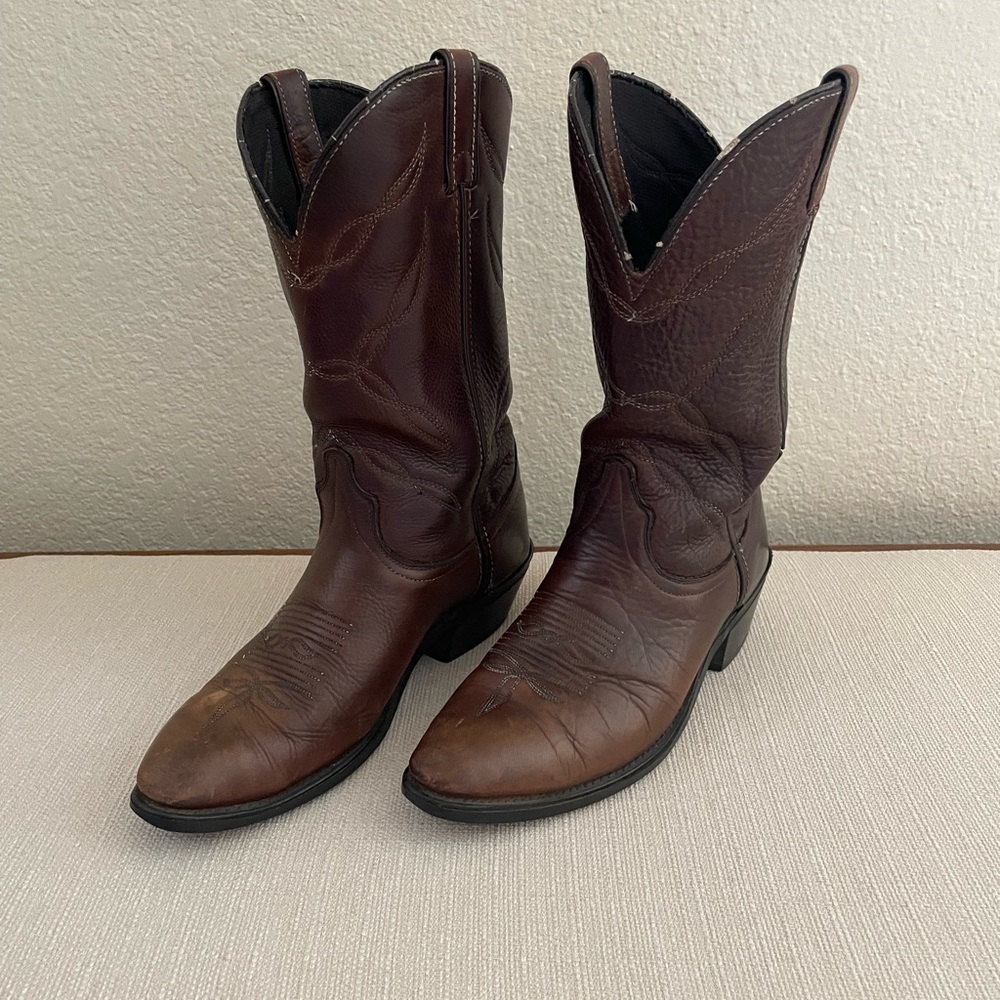 Avonite Hypalon Mens Cowboy Western Boots Brown Leather Size 8.5 D